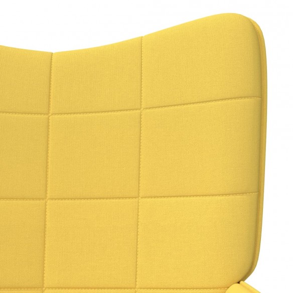 Chaise de relaxation avec tabouret Jaune moutarde Tissu