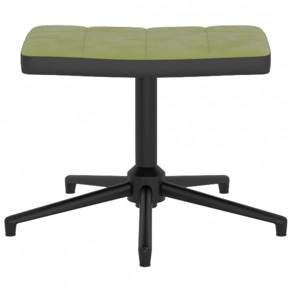 Chaise de relaxation avec repose-pied Vert clair Velours et PVC