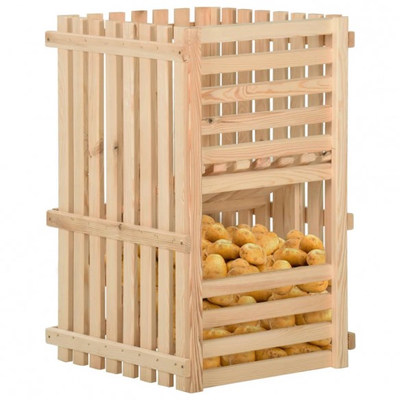 Boîte à pommes de terre 50x50x50 cm Bois de pin solide