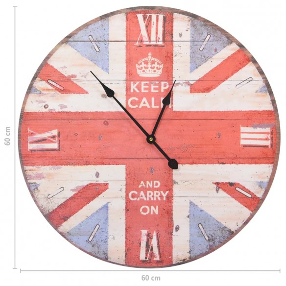 Horloge murale vintage Royaume-Uni 60 cm