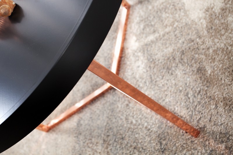 Table d'appoint noire design en bois / métal