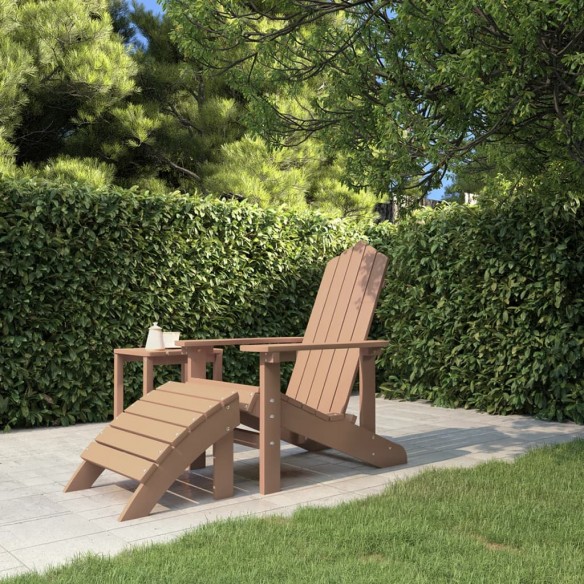 Chaise de jardin Adirondack avec repose-pied PEHD Marron