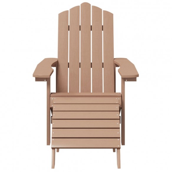 Chaise de jardin Adirondack avec repose-pied PEHD Marron