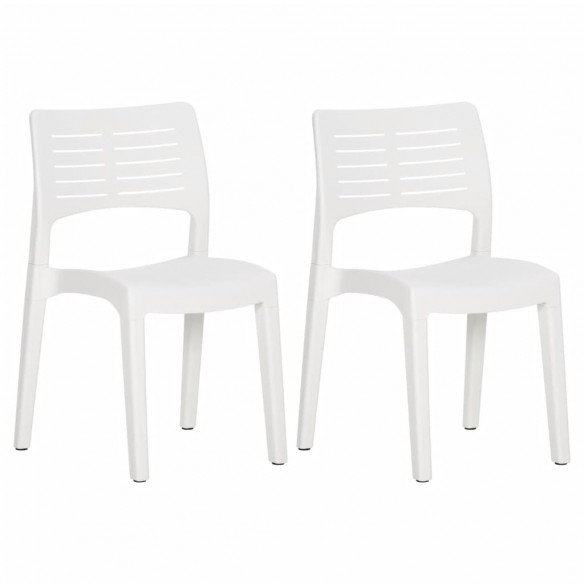 Chaises de jardin 2 pcs Blanc Polypropylène