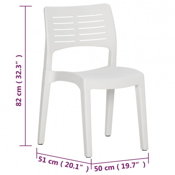 Chaises de jardin 2 pcs Blanc Polypropylène