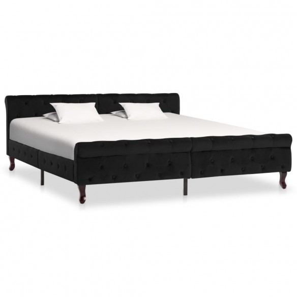 Cadre de lit Noir Velours 180 x 200 cm