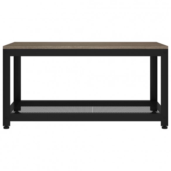 Table basse Gris et noir 90x45x45 cm MDF et fer