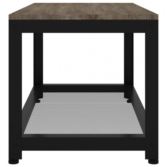 Table basse Gris et noir 90x45x45 cm MDF et fer