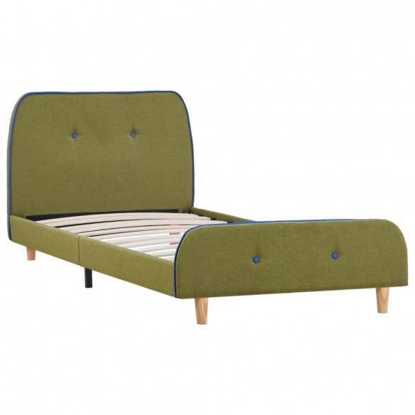 Cadre de lit Vert Tissu 90 x 200 cm