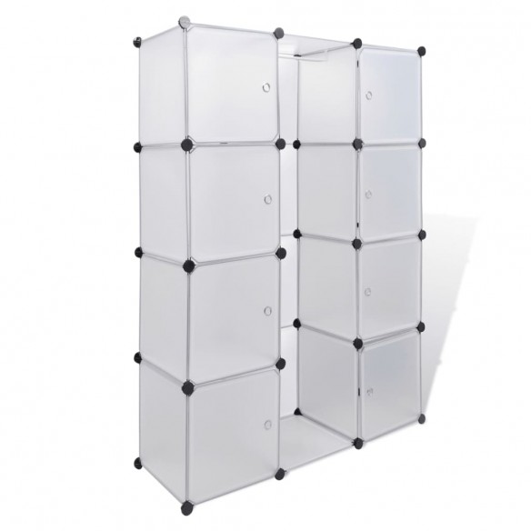 Armoire modulaire 9 compartiments 37x115x150 cm blanc