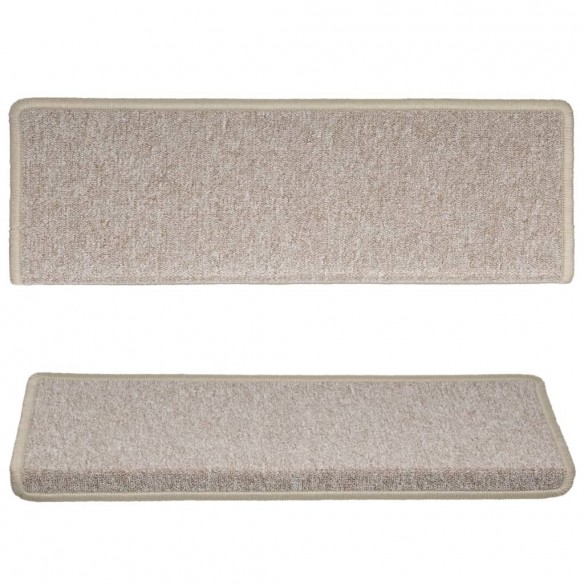 Tapis d'escalier 15 pcs 65x21x4 cm Taupe