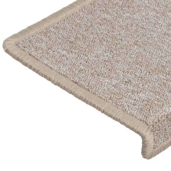 Tapis d'escalier 15 pcs 65x21x4 cm Taupe