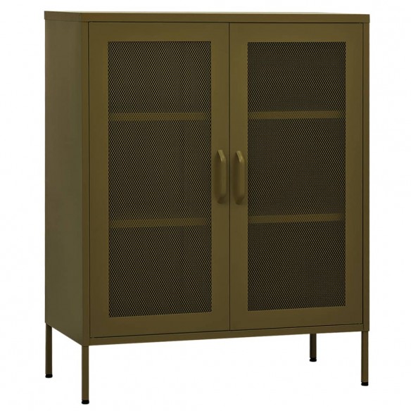 Armoire de rangement Vert olive 80x35x101,5 cm Acier