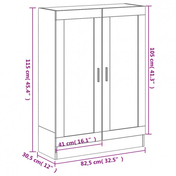 Bibliothèque chêne marron 82,5x30,5x115 cm bois d'ingénierie