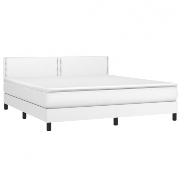 Sommier à lattes de lit avec matelas et LED Blanc 160x200 cm