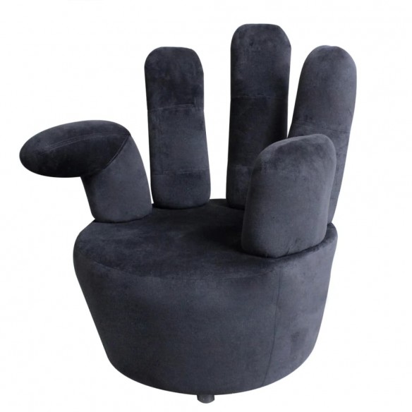 Chaise en forme de main Noir Velours