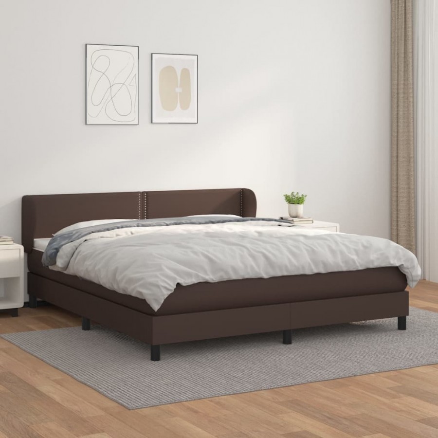Sommier à lattes de lit avec matelas Marron 180x200 cm
