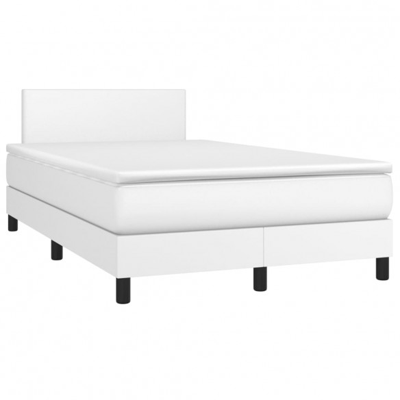 Cadre de lit et matelas et LED Blanc 120x200 cm