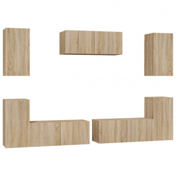 Ensemble de meubles TV 7 pcs Chêne sonoma Bois d'ingénierie