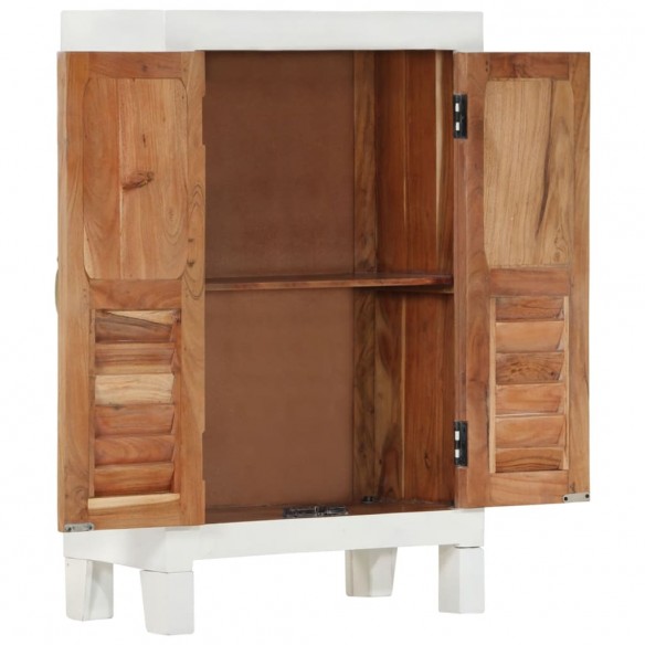 Buffet blanc 55x30x90 cm bois massif d'acacia