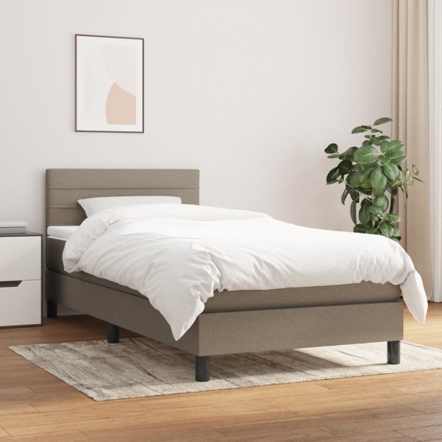 Sommier à lattes de lit avec matelas Taupe 80x200 cm Tissu