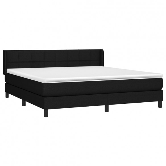 Cadre de lit avec matelas Noir 160x200 cm Tissu