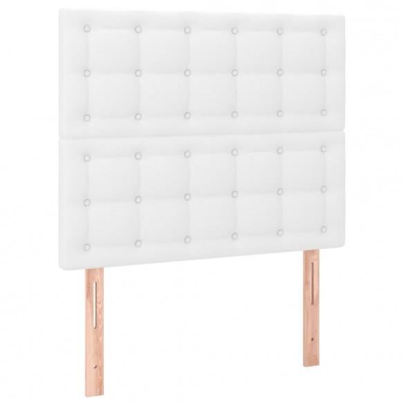 Cadre de lit avec matelas et LED Blanc 90x200 cm