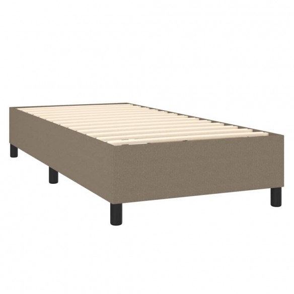 Cadre de lit matelas LED Taupe 90x190 cm Tissu