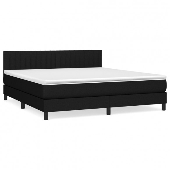 Cadre de lit avec matelas Noir 160x200 cm Tissu