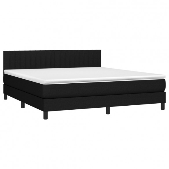 Cadre de lit avec matelas Noir 160x200 cm Tissu