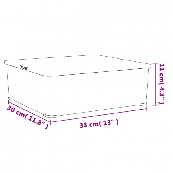 Boîtes de rangement en plastique 6 pcs 5 L empilables