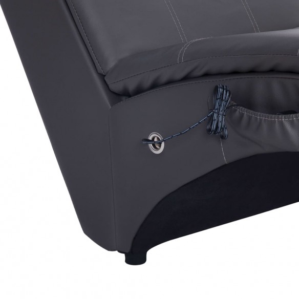 Chaise longue de massage avec oreiller Gris Similicuir