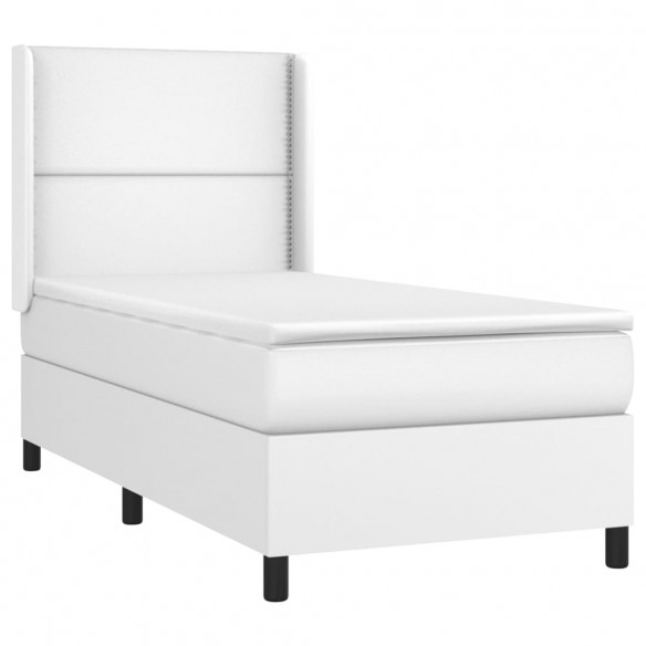 Cadre de lit matelas LED Blanc 90x200cm Similicuir