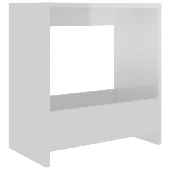 Table d'appoint Blanc brillant 50x26x50 cm Aggloméré