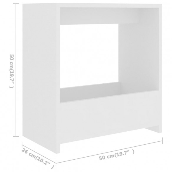 Table d'appoint Blanc 50x26x50 cm Aggloméré