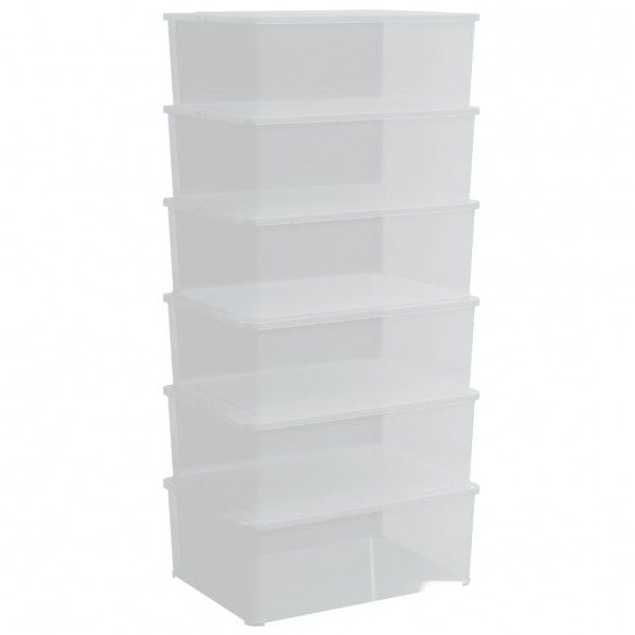 Boîtes de rangement en plastique 6 pcs 10 L empilables