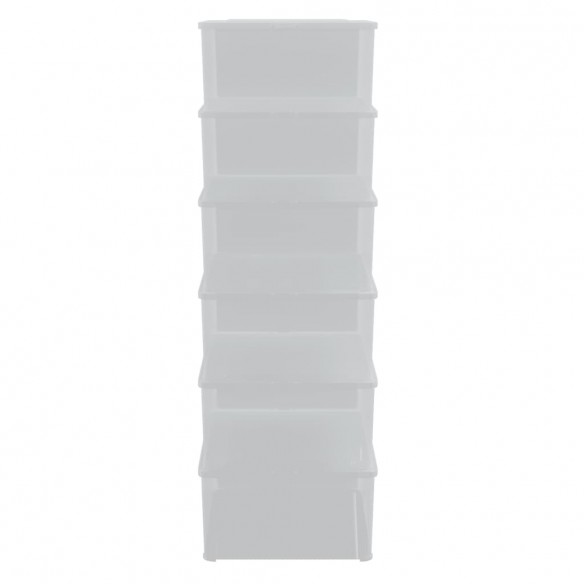 Boîtes de rangement en plastique 6 pcs 10 L empilables