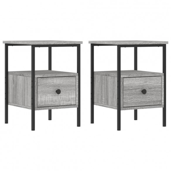 Tables de chevet 2 pcs sonoma gris 34x36x50cm bois d'ingénierie