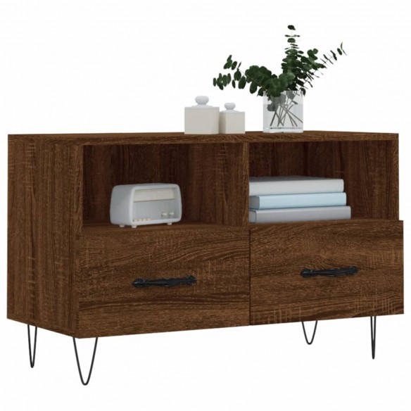 Meuble TV Chêne marron 80x36x50 cm Bois d'ingénierie