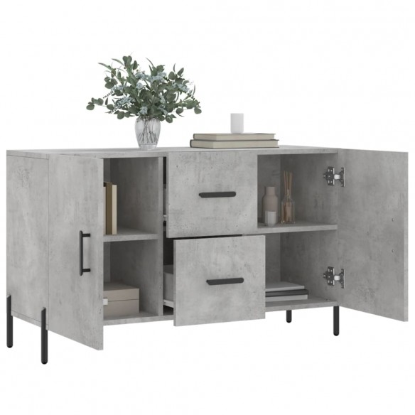 Buffet gris béton 100x36x60 cm bois d'ingénierie