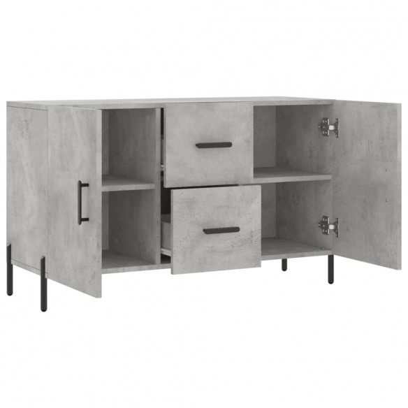 Buffet gris béton 100x36x60 cm bois d'ingénierie