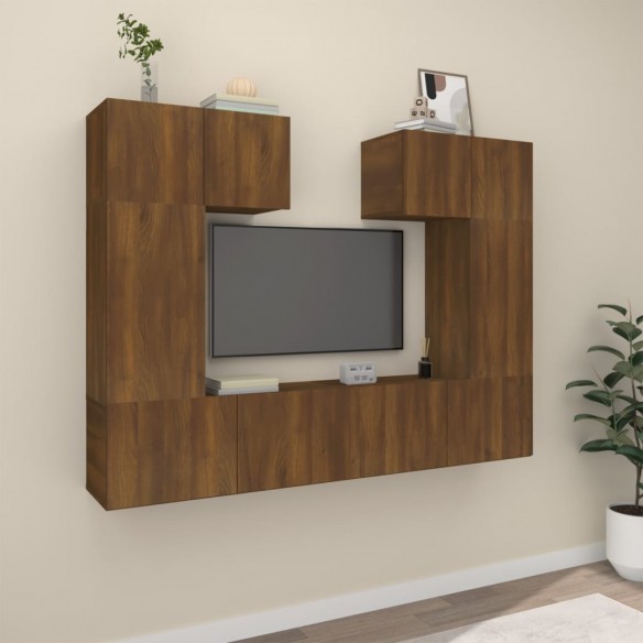 Ensemble de meubles TV 6 pcs Chêne marron Bois d'ingénierie