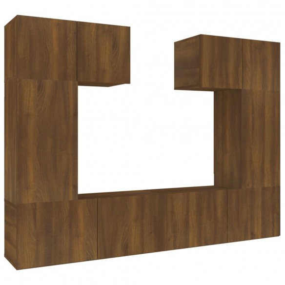 Ensemble de meubles TV 6 pcs Chêne marron Bois d'ingénierie