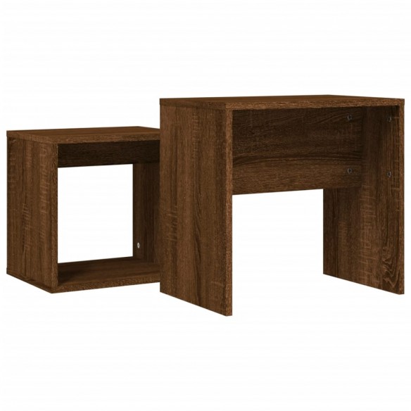 Tables basses gigognes 2 pcs chêne marron bois d'ingénierie