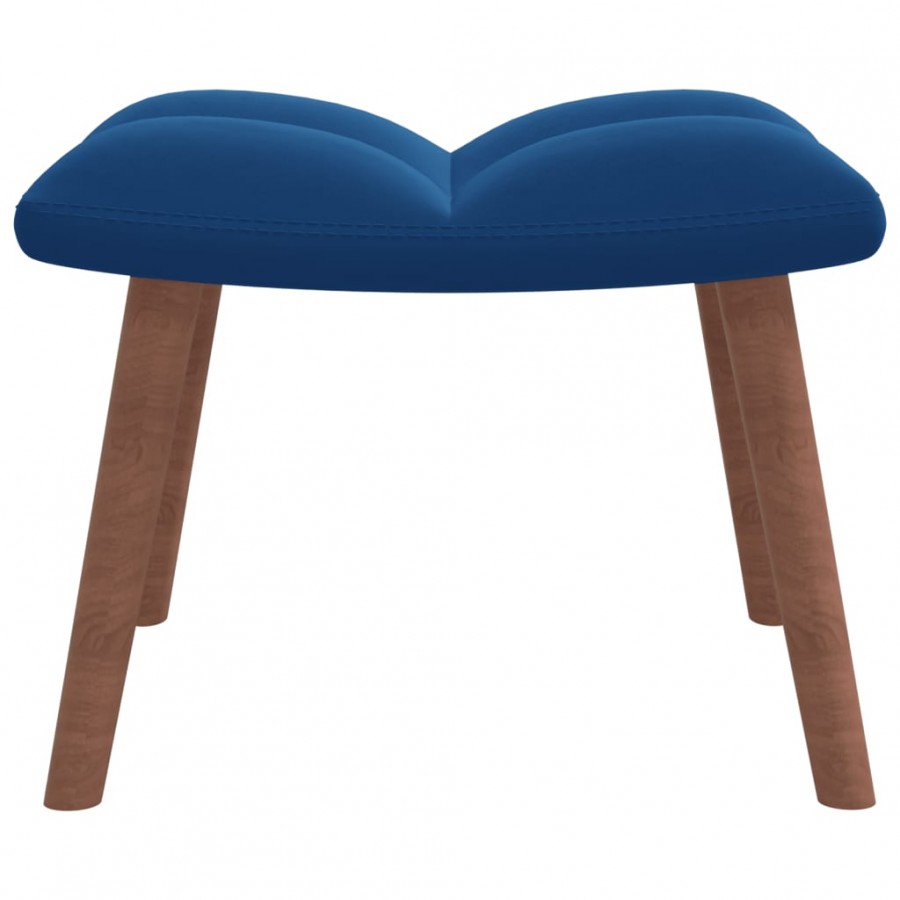 Chaise à bascule avec repose-pied Bleu Velours