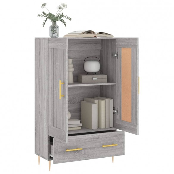 Buffet haut sonoma gris 69,5x31x115 cm bois d'ingénierie