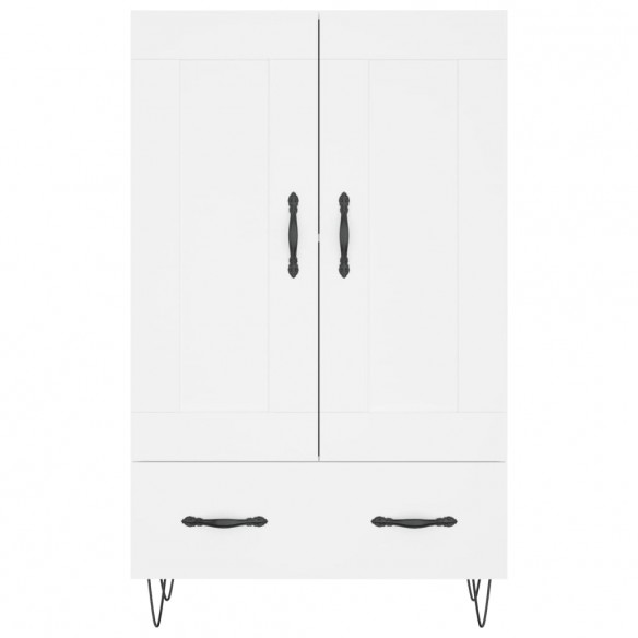 Buffet haut blanc 69,5x31x115 cm bois d'ingénierie