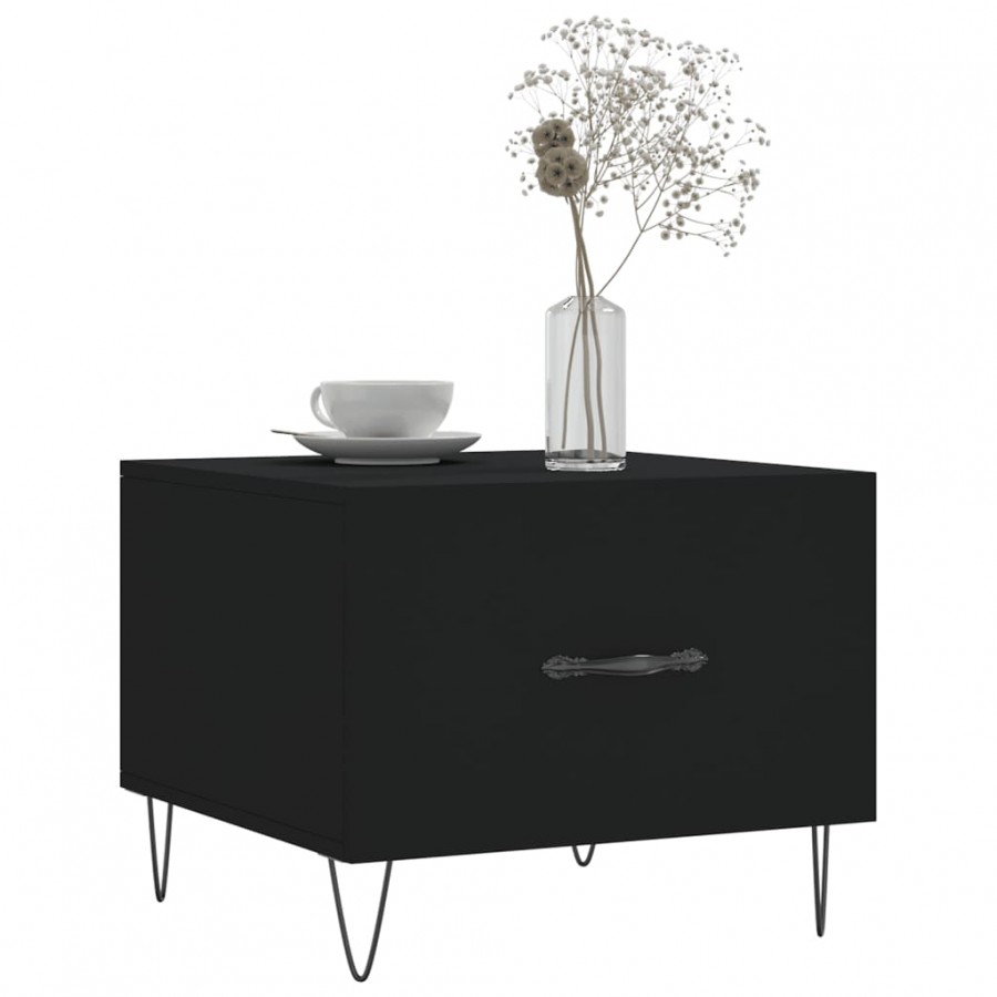 Tables basses 2 pcs noir 50x50x40 cm bois d'ingénierie Tables basses 2 pcs noir 50x50x40 cm bois d'ingénierie