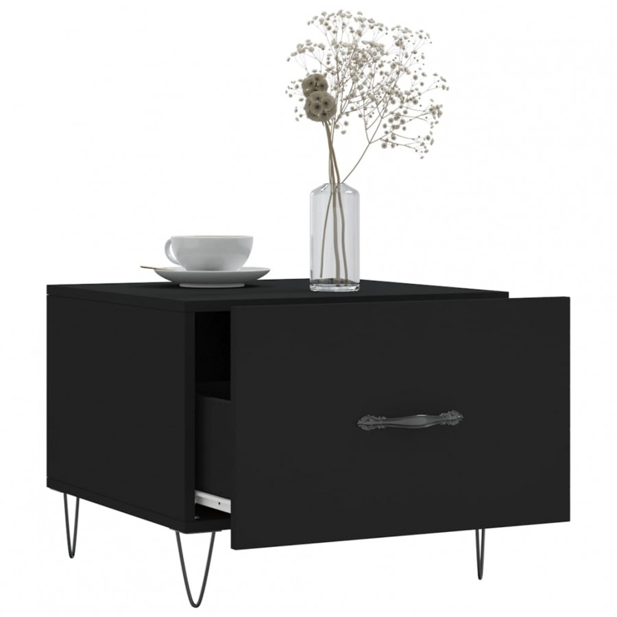 Tables basses 2 pcs noir 50x50x40 cm bois d'ingénierie Tables basses 2 pcs noir 50x50x40 cm bois d'ingénierie