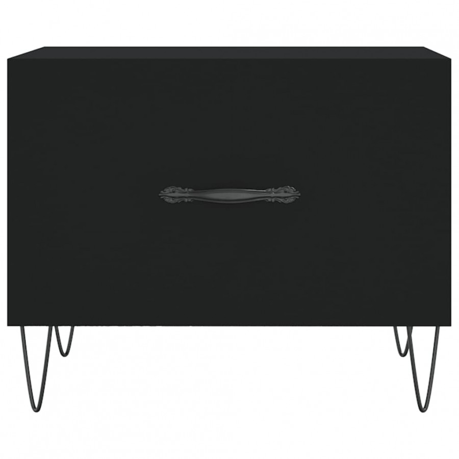 Tables basses 2 pcs noir 50x50x40 cm bois d'ingénierie Tables basses 2 pcs noir 50x50x40 cm bois d'ingénierie